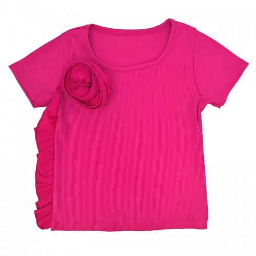 Детска блуза Kids Moda за момиче с роза и къдрици
