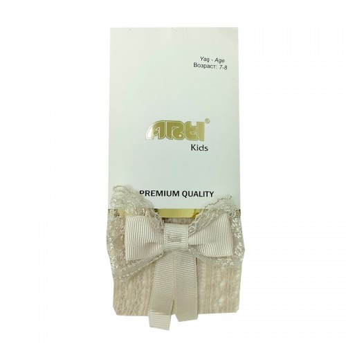 Детски чорапогащи Arti Kids за момиче с панделка и бродерия