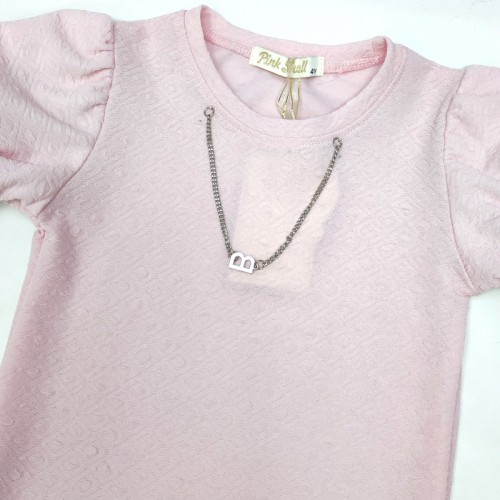 Детска блуза с къс ръкав Pink Shell за момиче