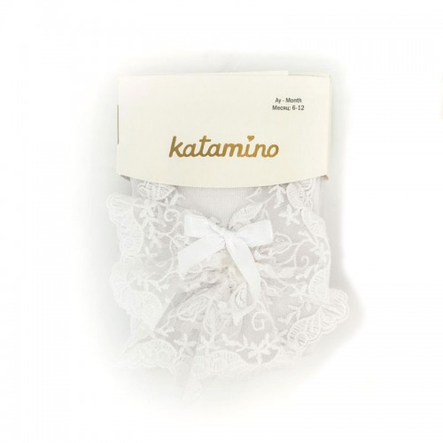 Бебешки чорапогащи Katamino за момиче с дантела